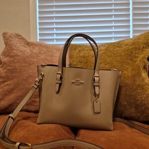 Mollie Coach Beige Leather Tote 25 Bag